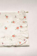 Summer Petals Timeless Floral Ruffle Pouch