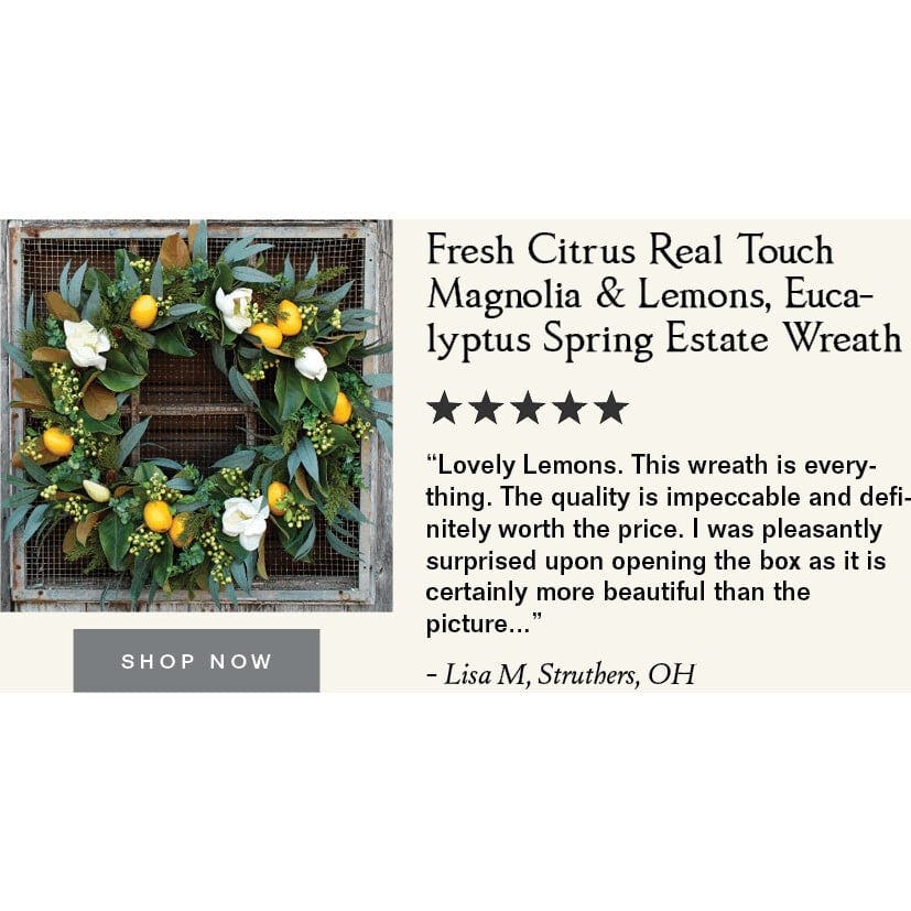 Fresh Citrus Real Touch Magnolia & Lemons, Eucalyptus Spring Estate Wreath