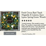 Fresh Citrus Real Touch Magnolia & Lemons, Eucalyptus Spring Estate Wreath