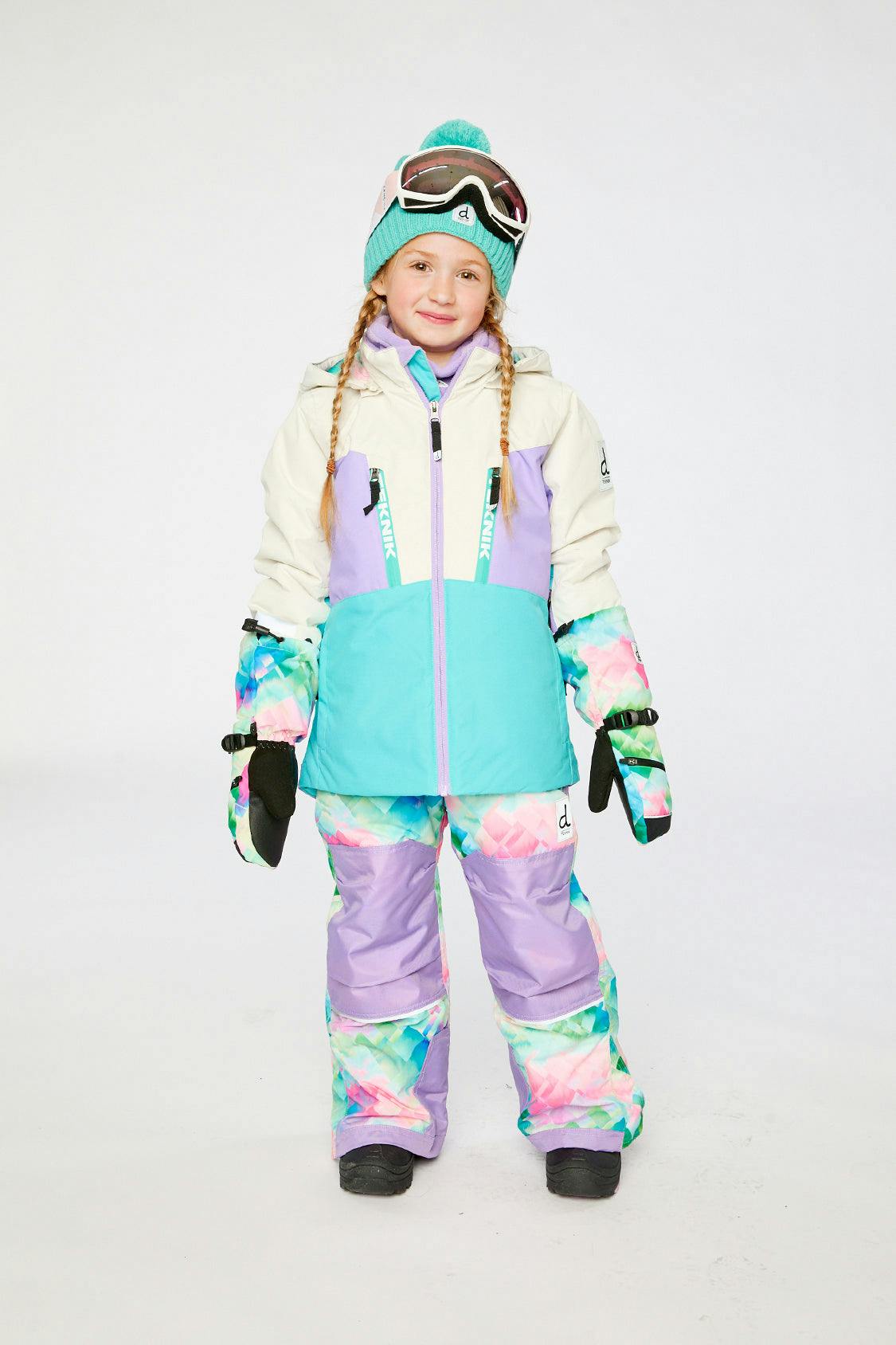 Two Piece Teknik Snowsuit Multicolored With A Diamond Pattern