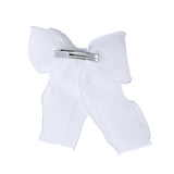 White Dotted Sheer Bow Hair Clip