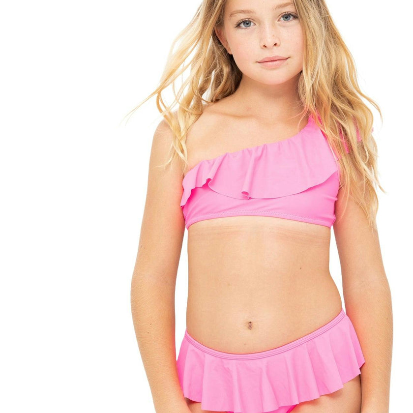 One Shoulder Ruffle Bikini
