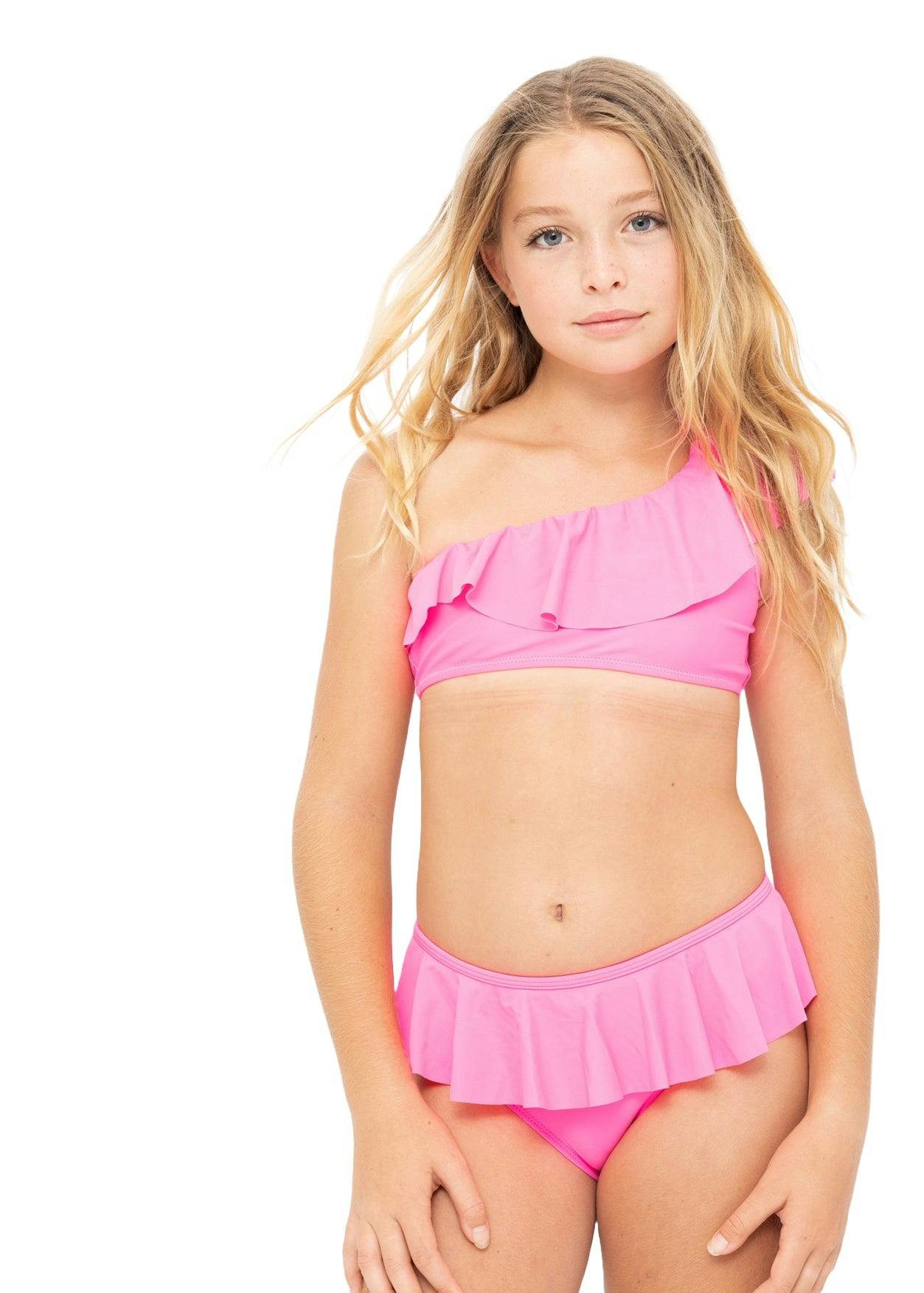 One Shoulder Ruffle Bikini