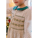 Olympe Green Long Sleeve Smocked Dress