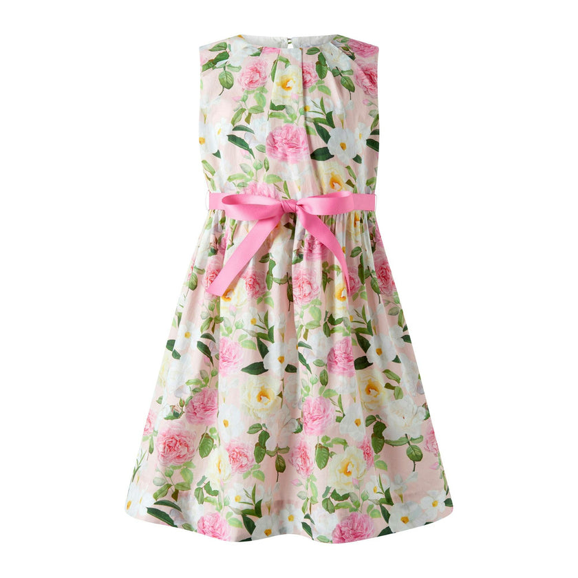 Pink Rose Sash Dress