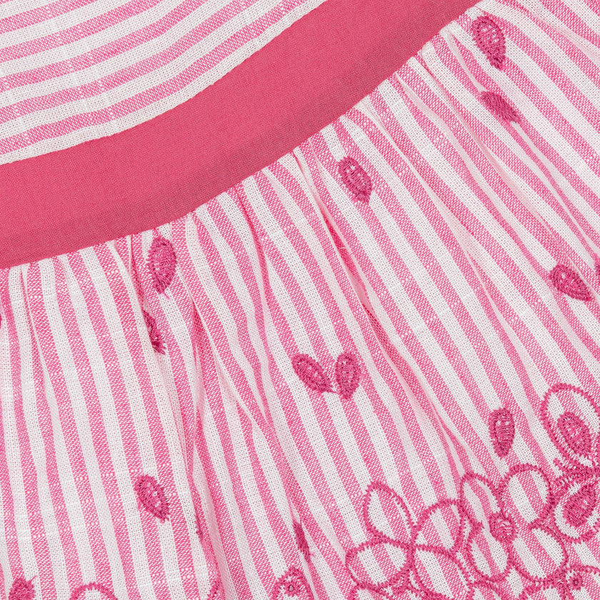 Pink Tulip Rose Embroidered Dress