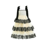 Ivory Polka Dot Sleeveless Bow Dress