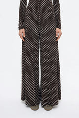 women's palazzo pants - choco dots