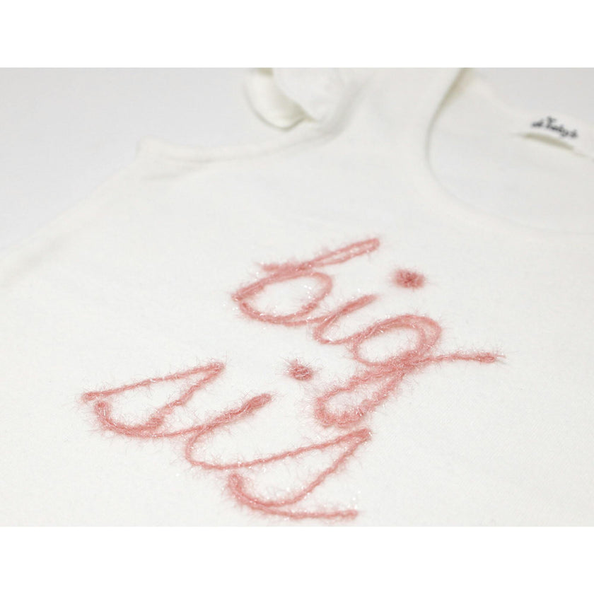 "big sis" Embroidered Cotton Baby Rib Full Sleeve Tank