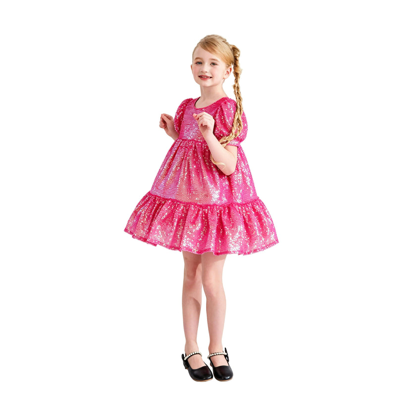 Pink Elira Sequin Party Dress