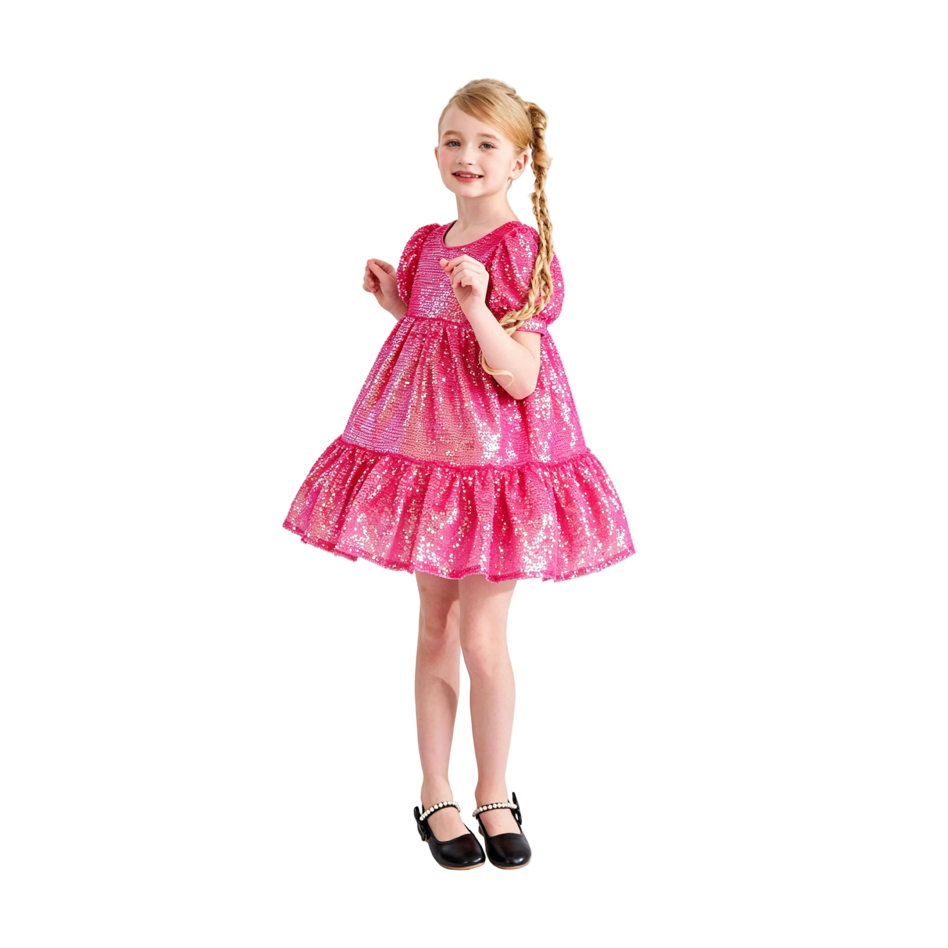 Pink Elira Sequin Party Dress