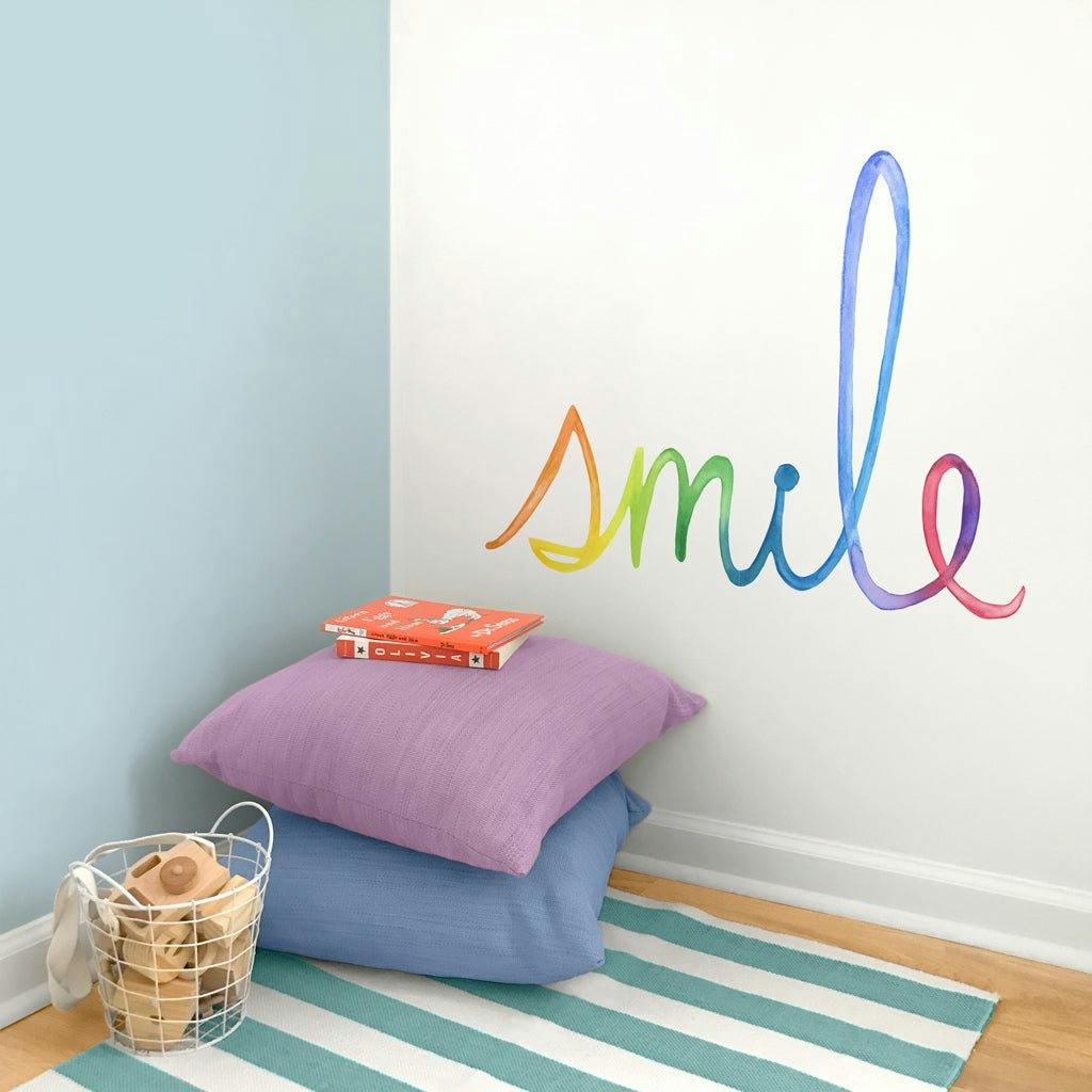 Watercolor Words • Smile • Peel-and-Stick Wall Decals