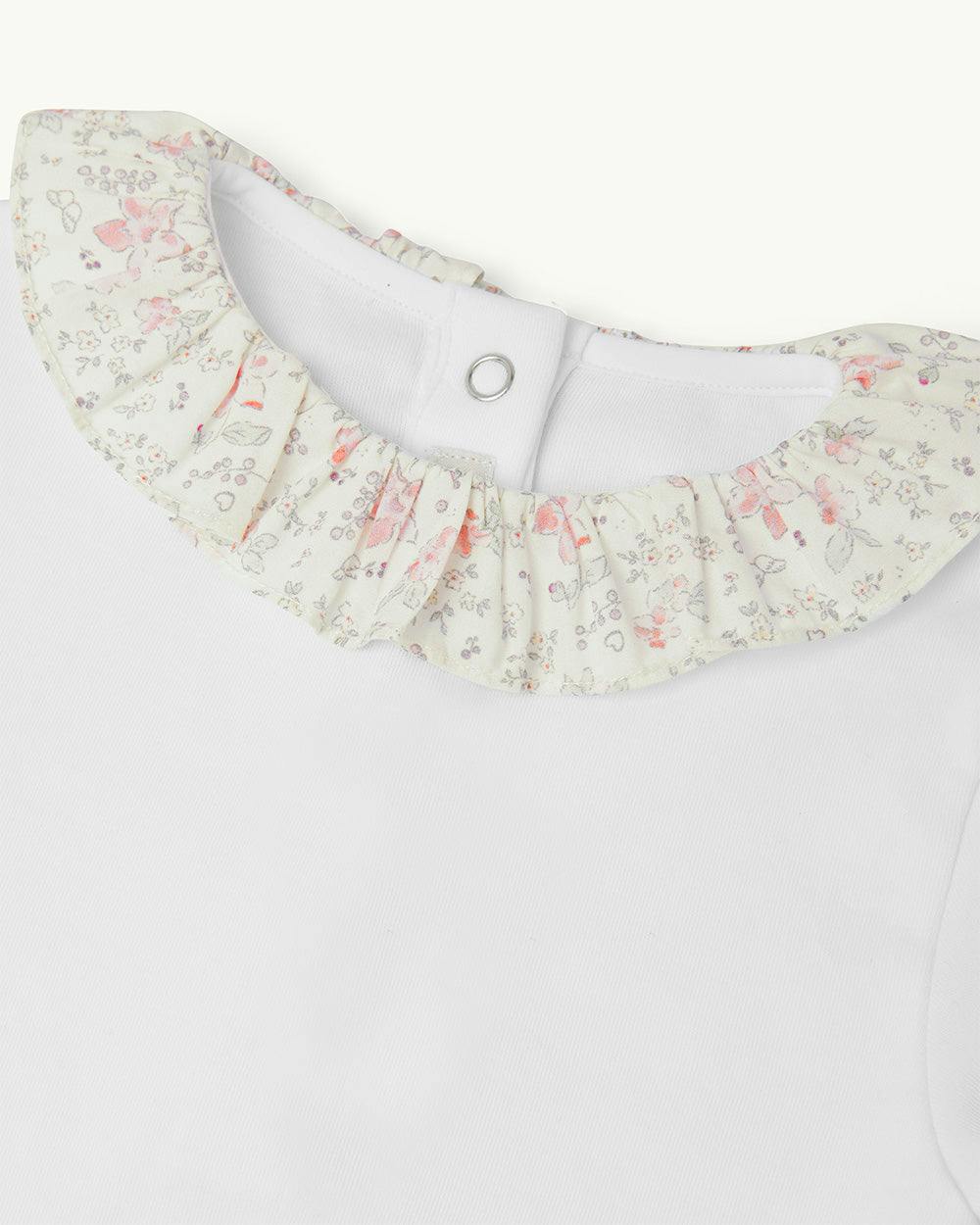 Ana Athena Ruffle Collar Short Sleeve Onesie