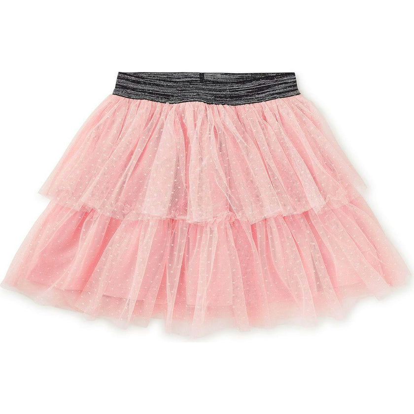 Layered Dot Tulle Skirt, Red