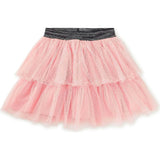 Layered Dot Tulle Skirt, Red