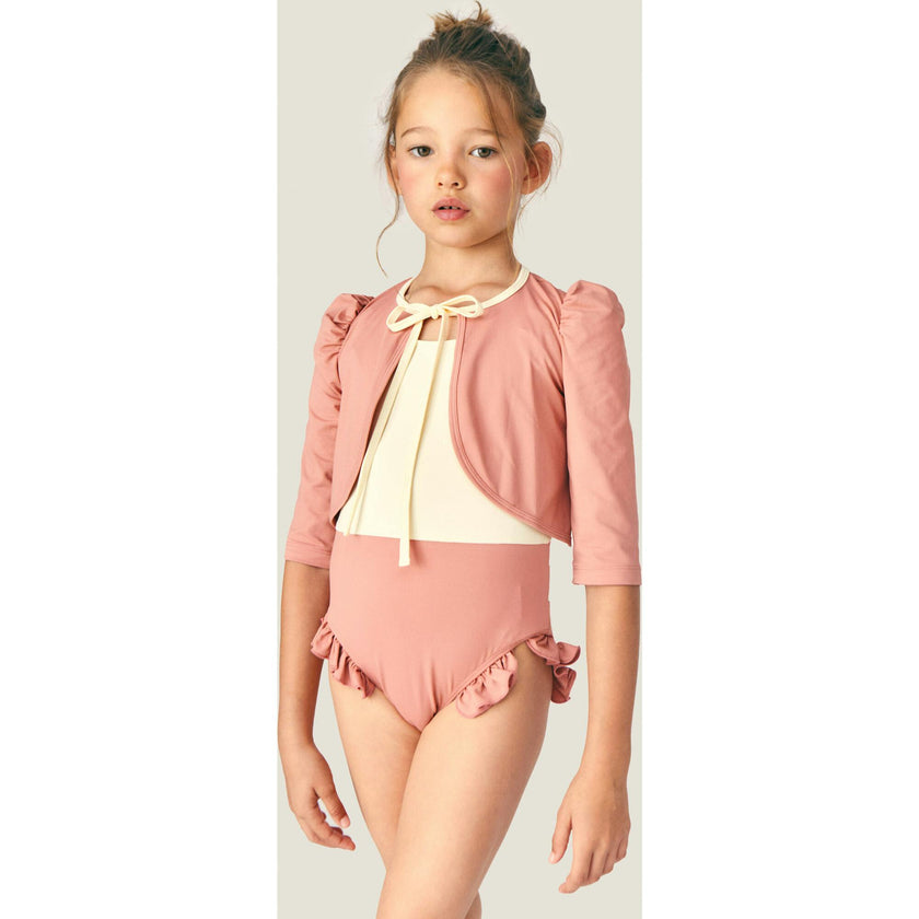 Mipounet SS26 Noélie, Swim Cardigan (ecru/terracota)