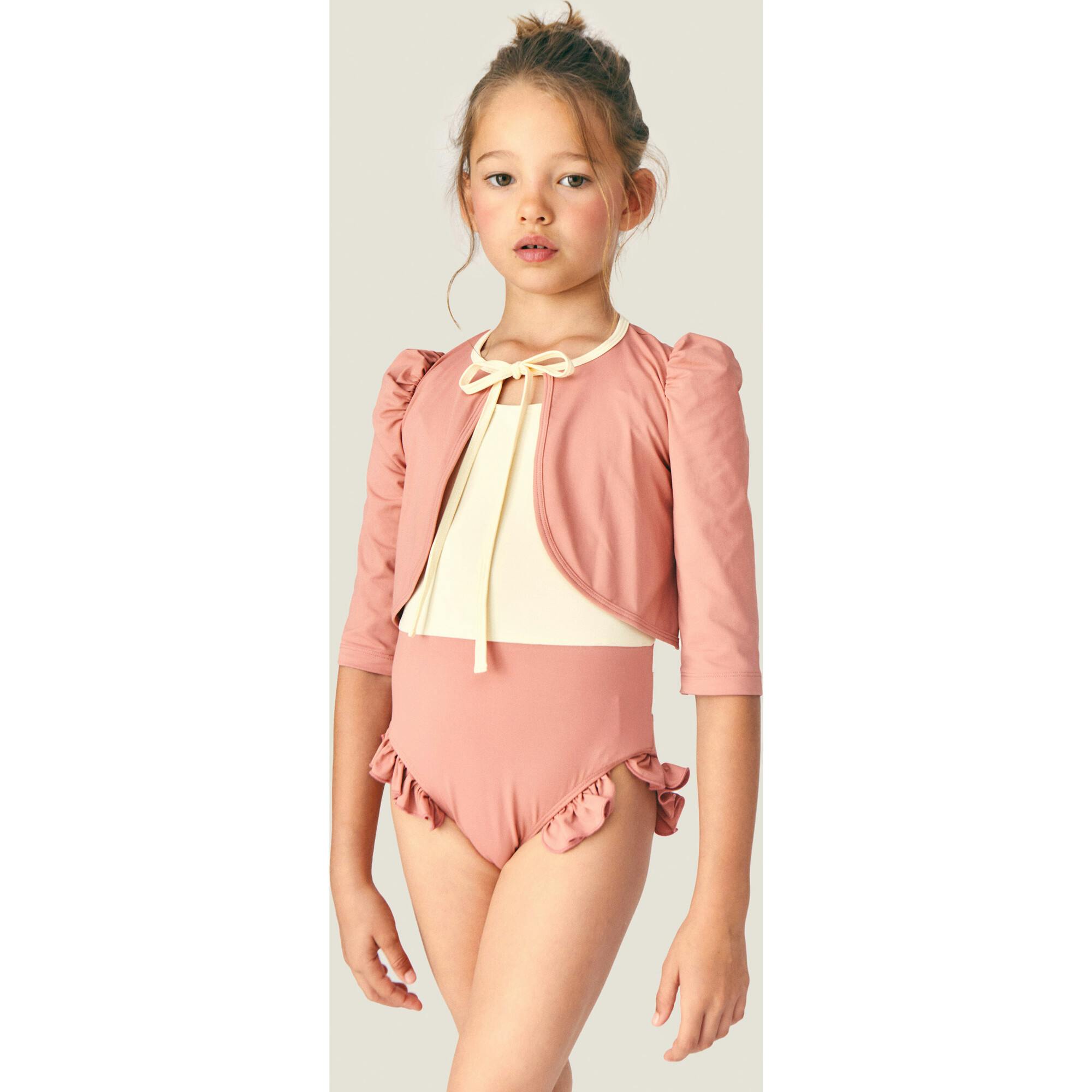 Mipounet SS26 Noélie, Swim Cardigan (ecru/terracota)
