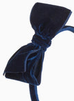 Velvet Big Bow Alice Band in Navy