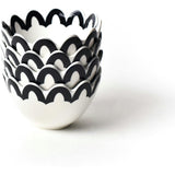 Black Arabesque Trim Scallop Small Bowl