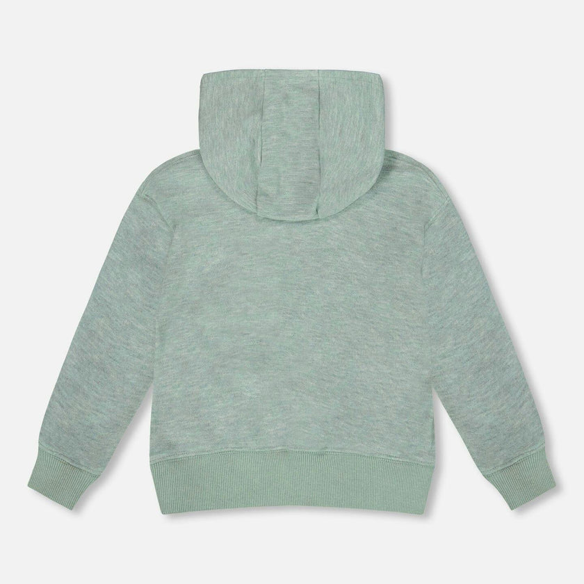 Super Soft Hooded Brushed Jersey Sweatshirt with Graphic Print Green