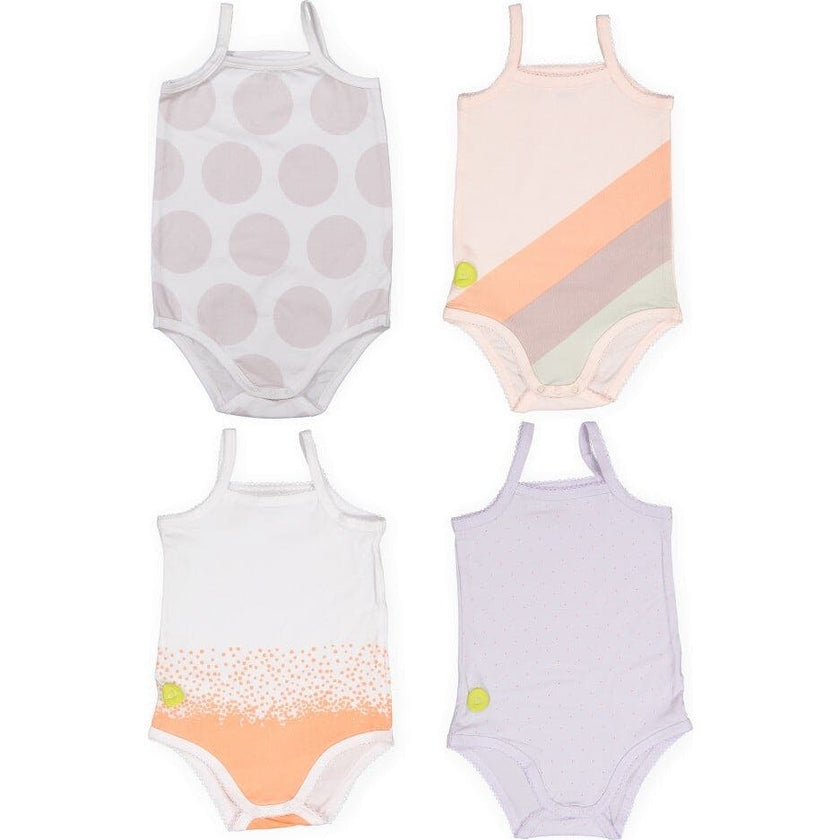 *Exclusive* Baby Girl Sleeveless 4pc Onesie Set