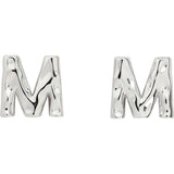 Monogram Studs in Silver
