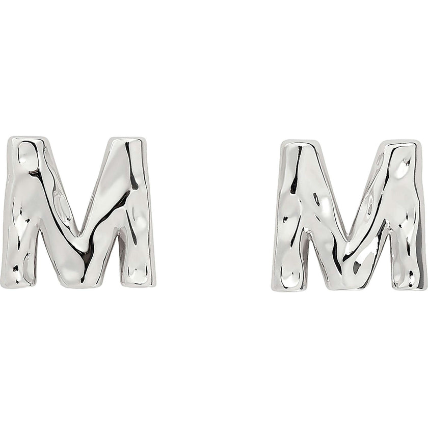 Monogram Studs in Silver