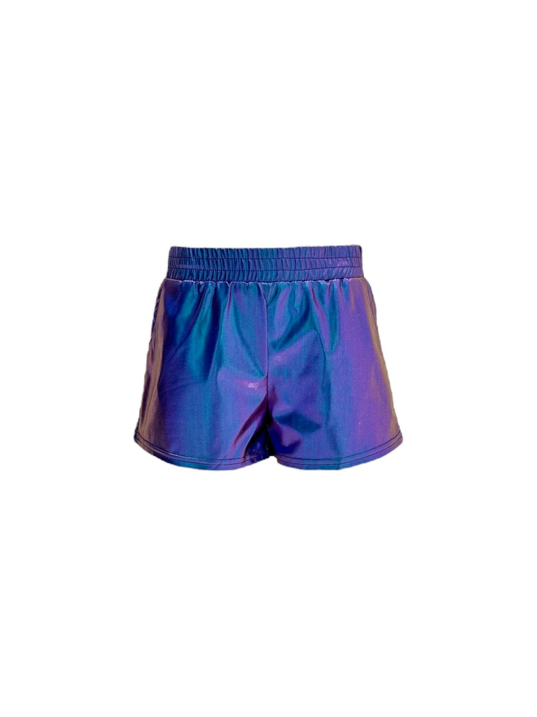 Metallic Track Shorts Blue