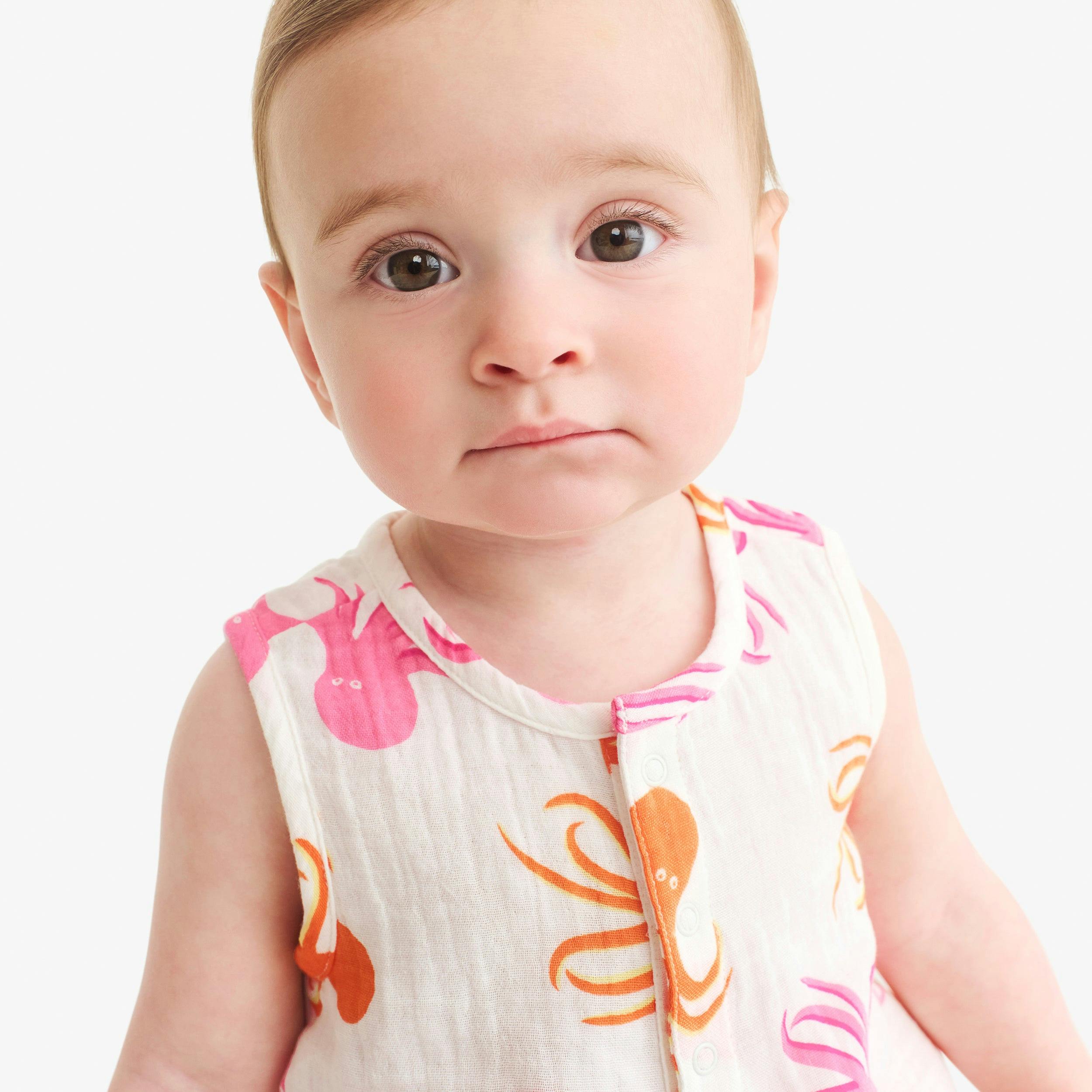 Clearance baby cotton gauze bubble shortie in octopus pals