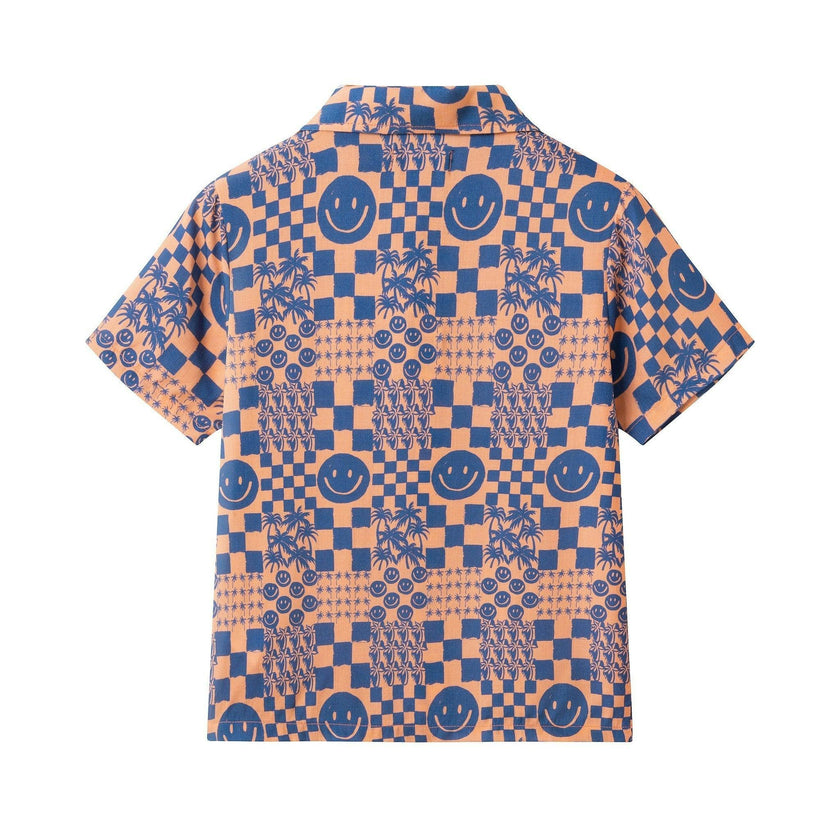 Boys Synthetic Viscose Matching Set | Geometric Smiley