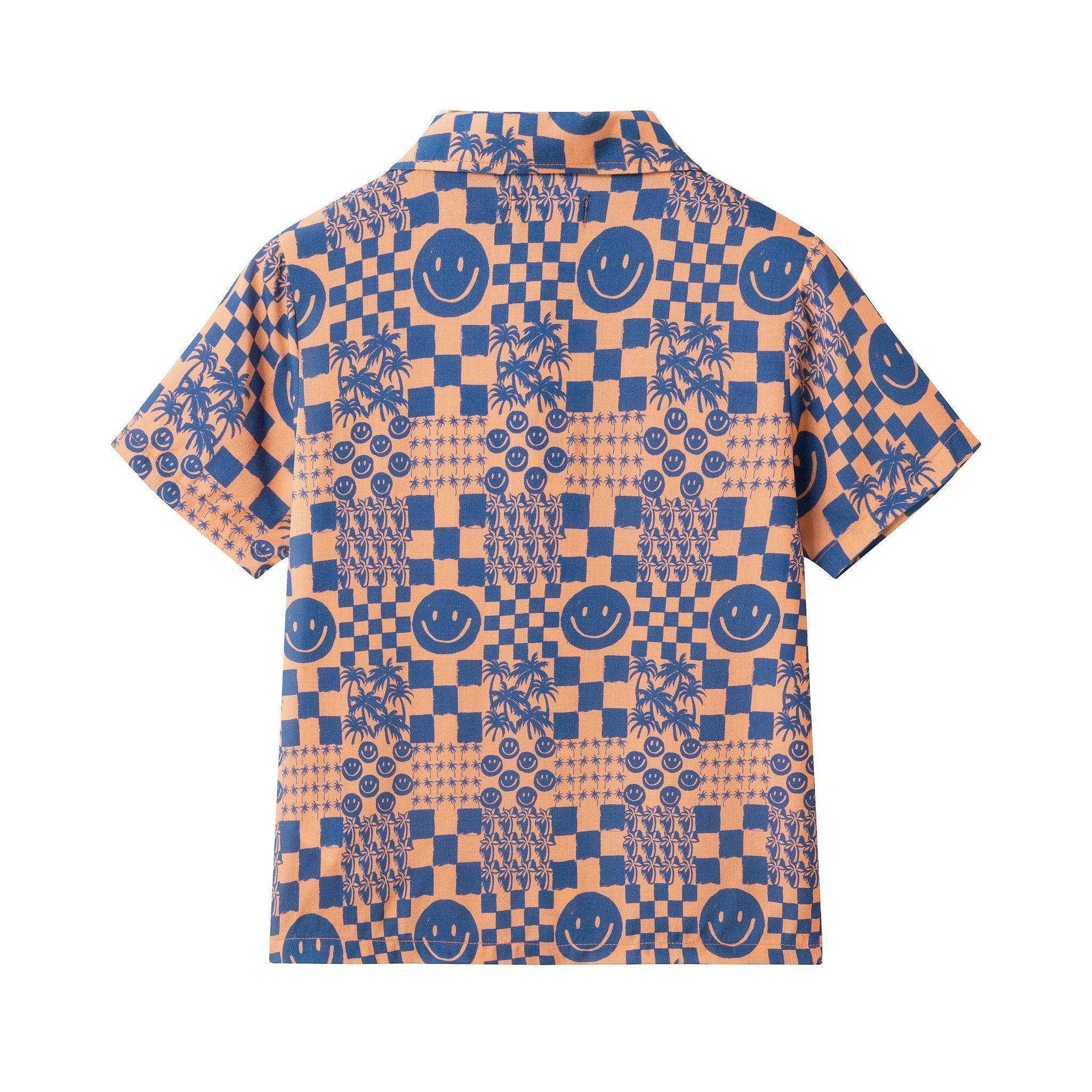Boys Synthetic Viscose Matching Set | Geometric Smiley