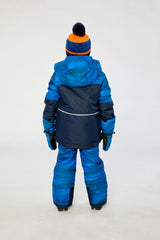 Two Piece Play Snowsuit Navy Blue and Orange with Blue Pants