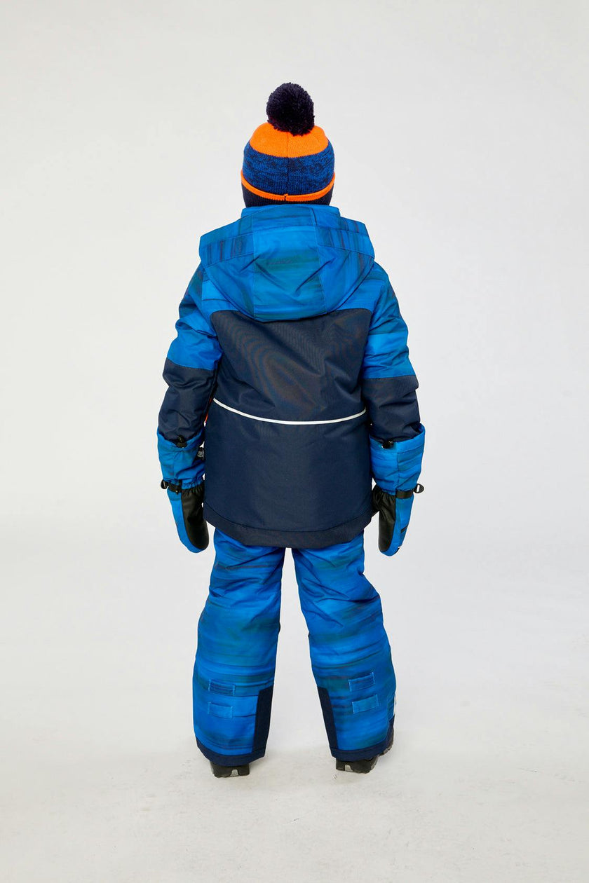 Two Piece Play Snowsuit Navy Blue and Orange with Blue Pants