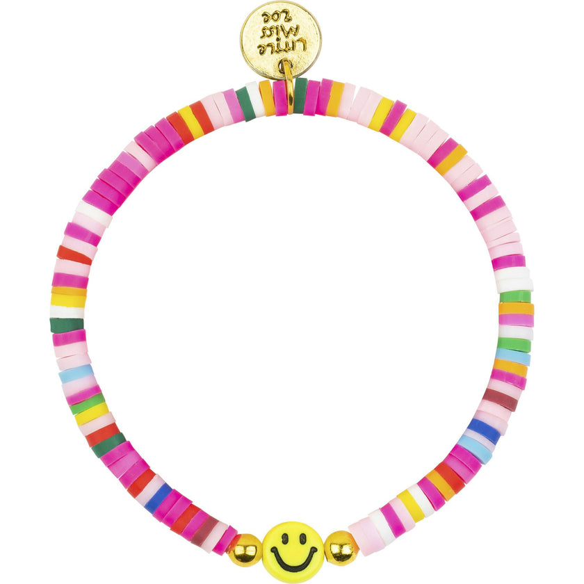 Vinyl Disc Bracelet With Smiley Charm