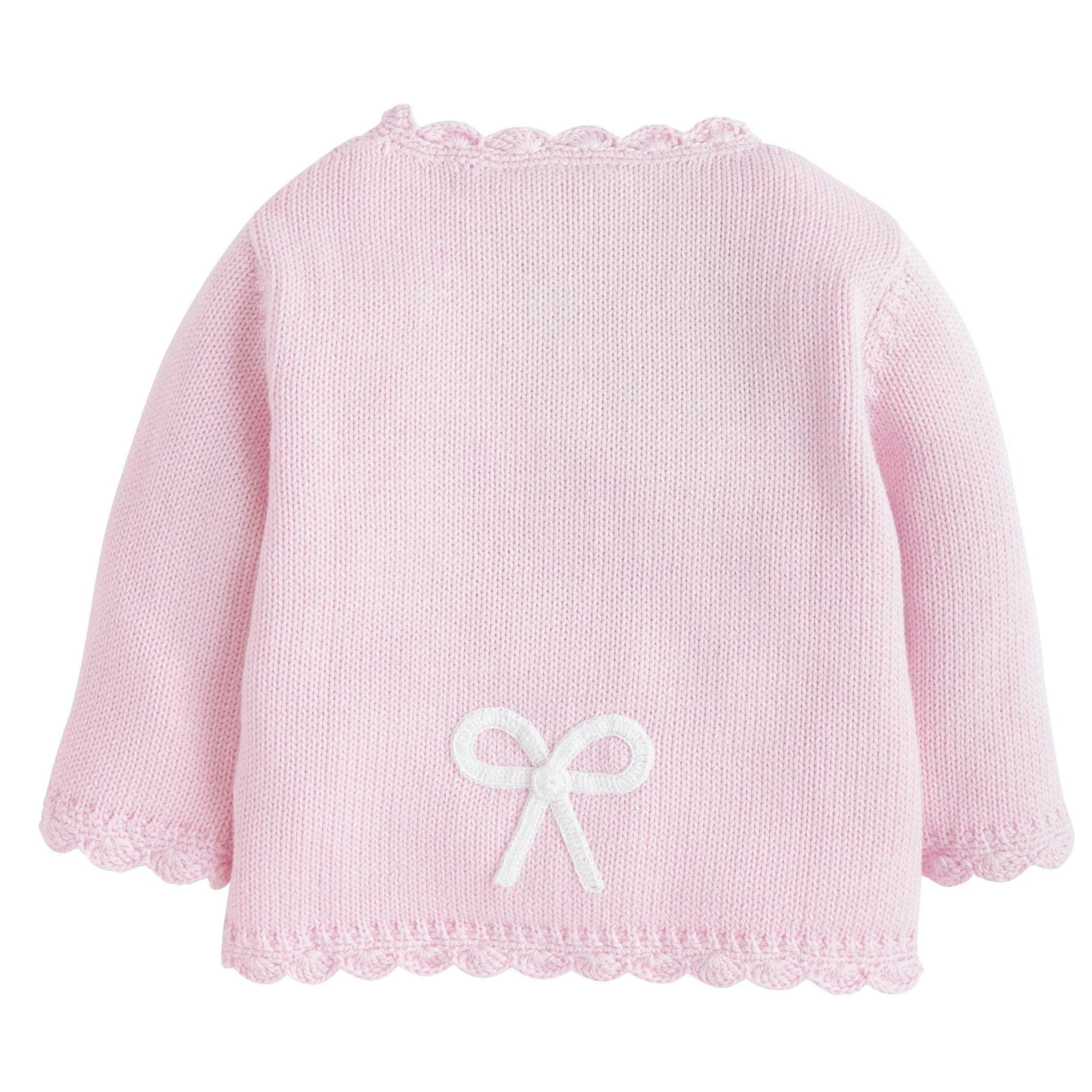 Crochet Cardigan - Pink Bow