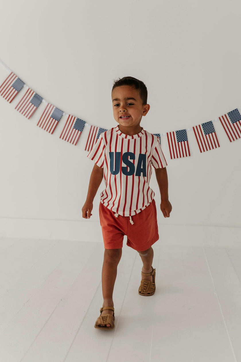 Boy's Short Sleeve Tee in Fireworks
