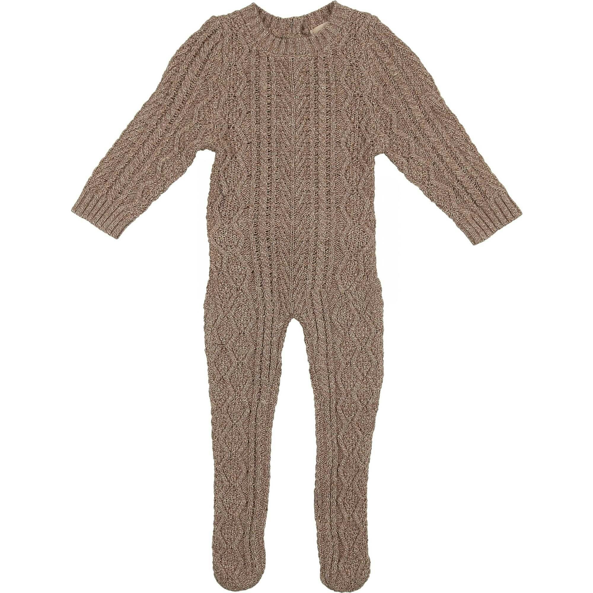 Marled Multi Knit Crew Neck Sweater Long Sleeve Footie
