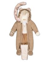 Baby One Piece Snowsuit For Car Seats Taupe