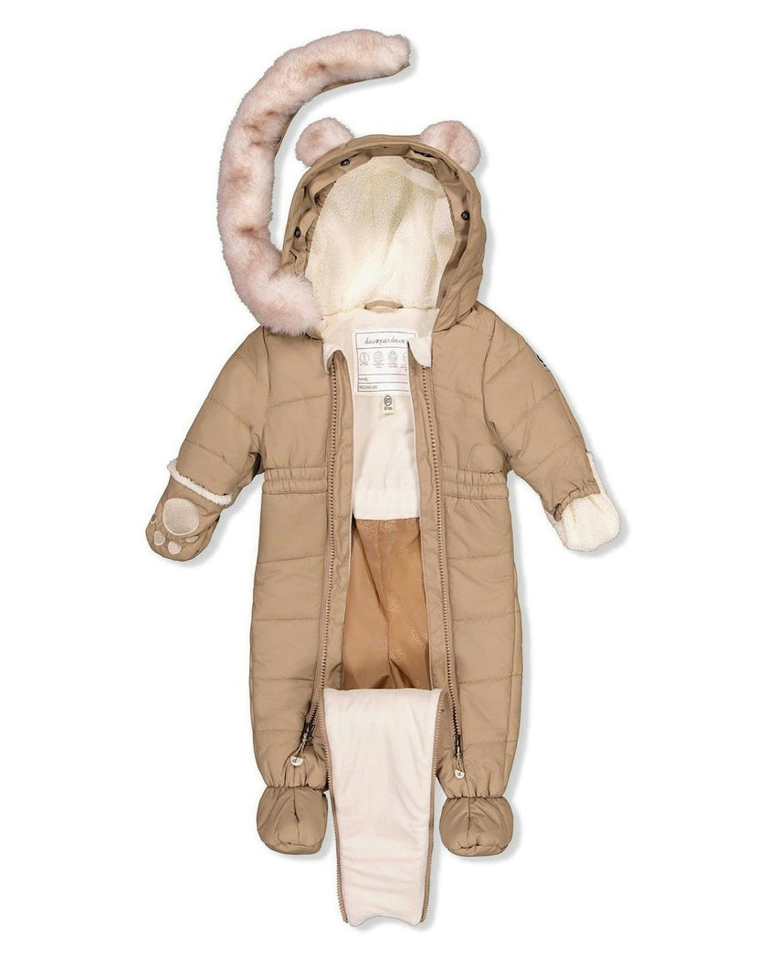 Baby One Piece Snowsuit For Car Seats Taupe