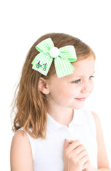 Golf Ball Seersucker Hair Bow