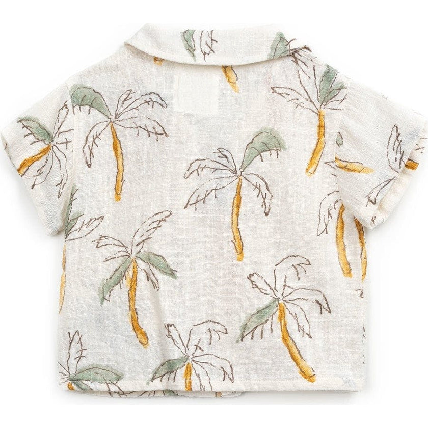 All-Over Print Woven Palm Trees Short Sleeve Shirt