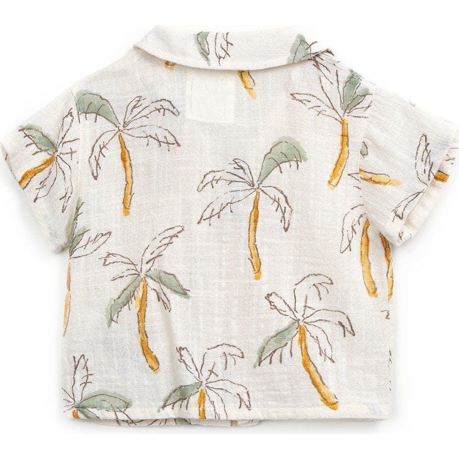All-Over Print Woven Palm Trees Short Sleeve Shirt