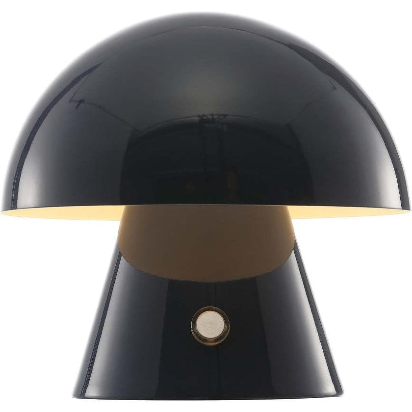 Porcini 7" Contemporary Bohemian Rechargeable/Cordless Iron Integrated LED Mushroom Table Lamp