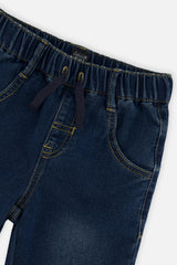 Baby French Terry Denim Jogger Pants Navy Blue