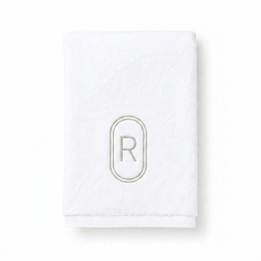 DH Oval Monogram Embroidered Fingertip Towel