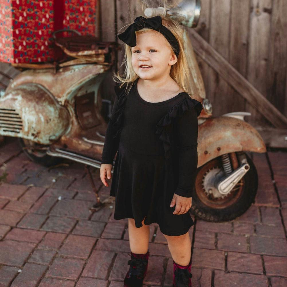 Long Sleeve Ruffle Twirl Dress