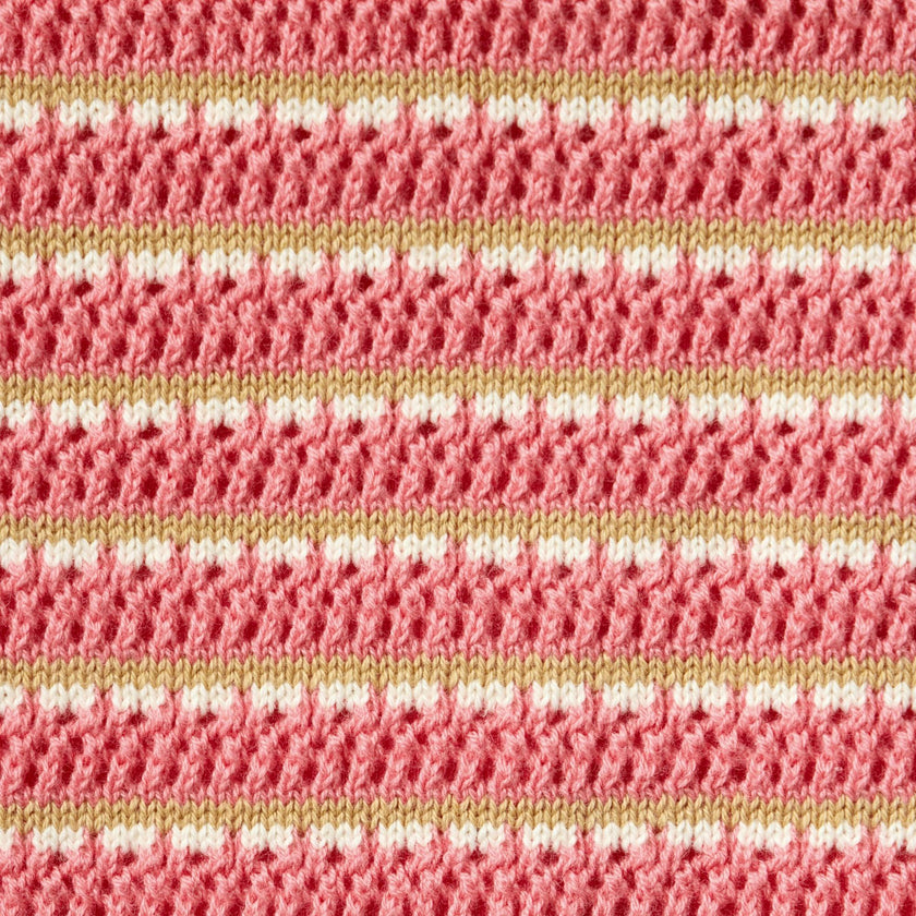Striped Ruffle Sweater Top, Pink