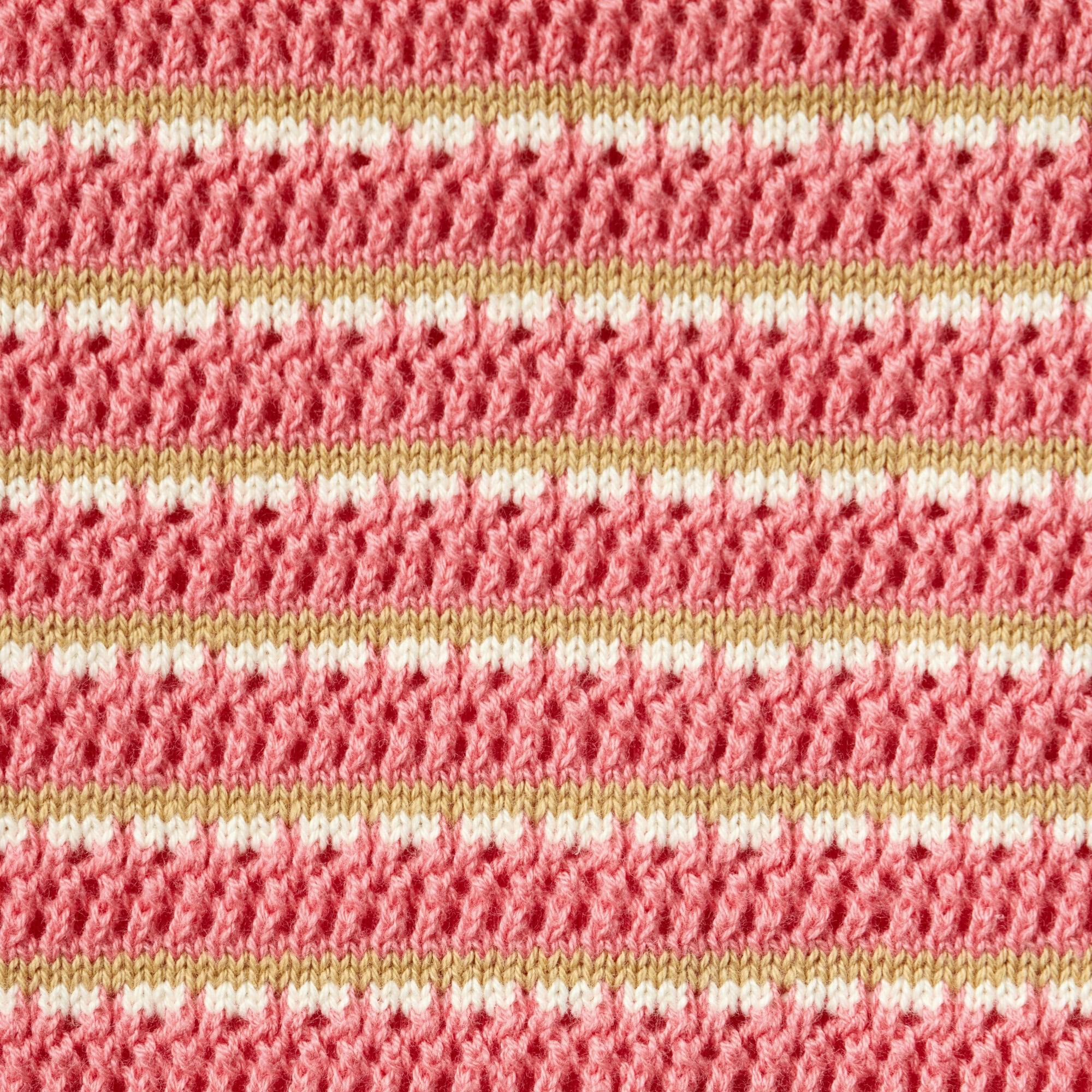 Striped Ruffle Sweater Top, Pink
