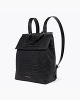 Chic, Stylish Padded Laptop Sleeve Backpack, Black Croc