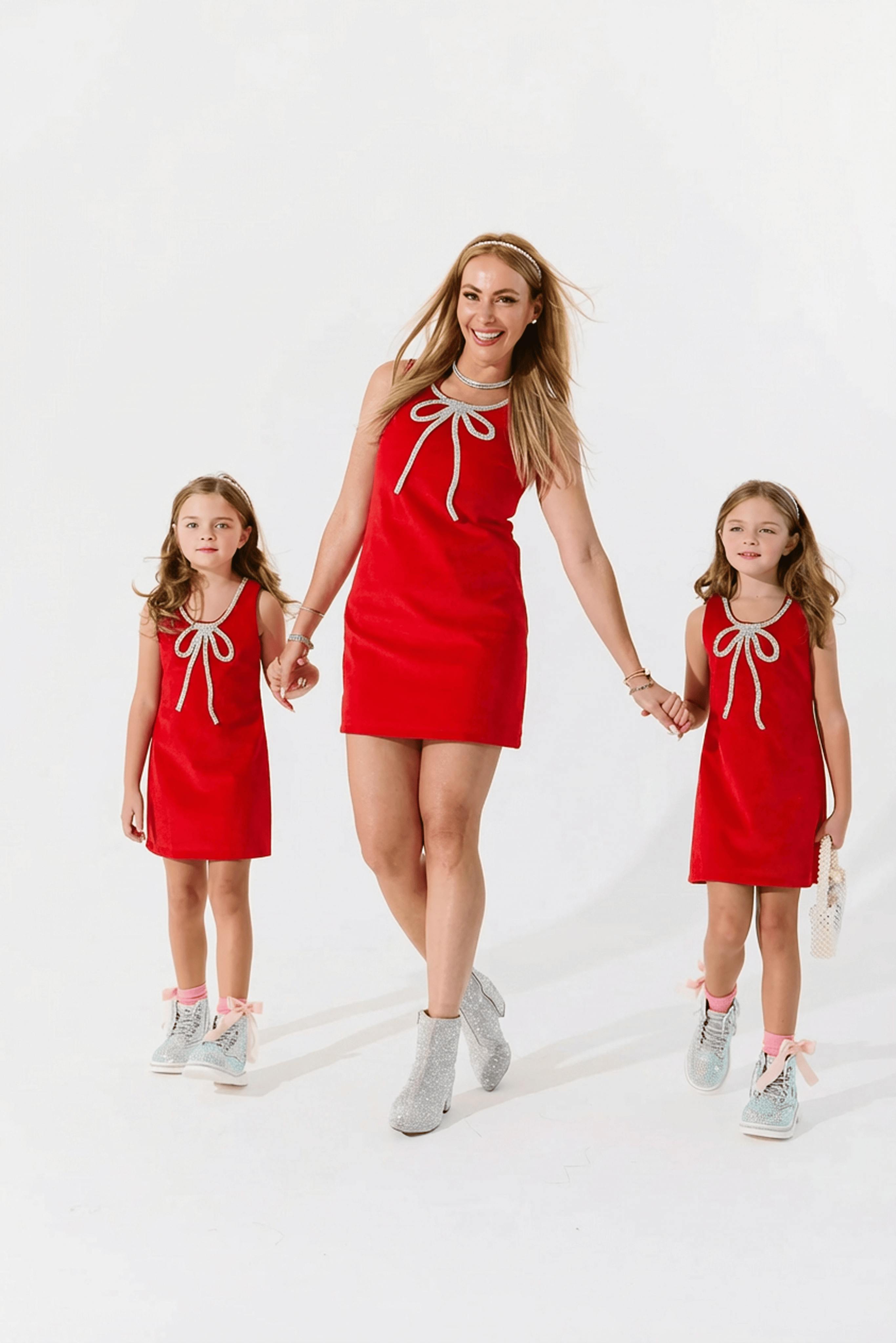 Red Velvet Bow Princess Dress